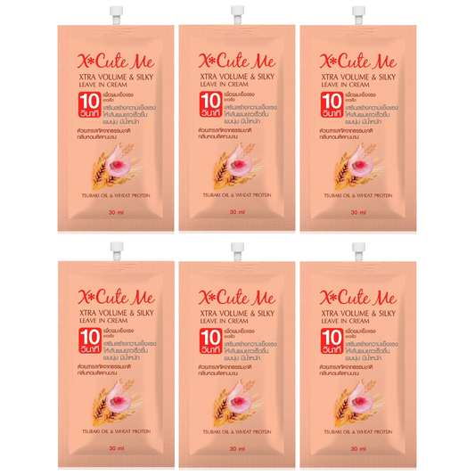 Xcuteme - Xtra Volume & Silky Leave In Hair Cream 30ml. (Pack of 6)