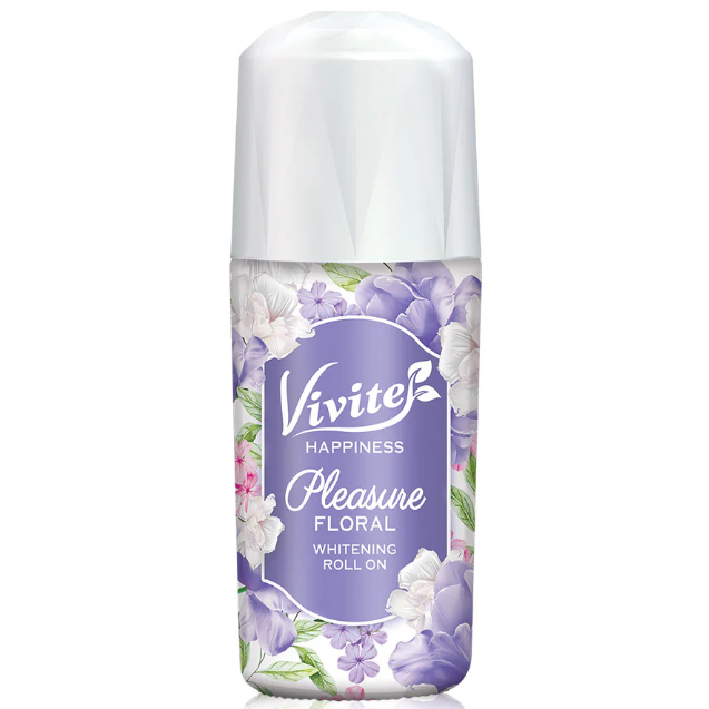 Vivite - Happiness Pleasure Floral Whitening Roll On (Violet) 40ml. (Pack of 2)
