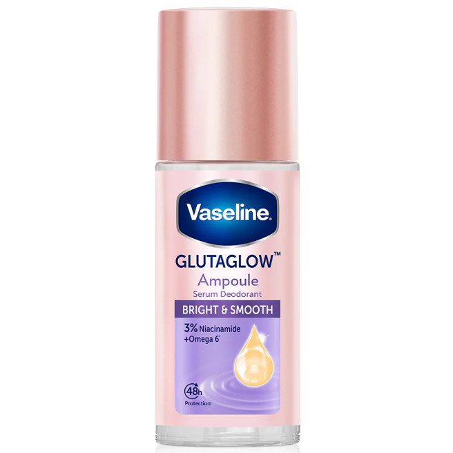 Vaseline - Roll-On Serum GlutaGlow Ampoule Deodorant, Bright and Smooth 45ml.