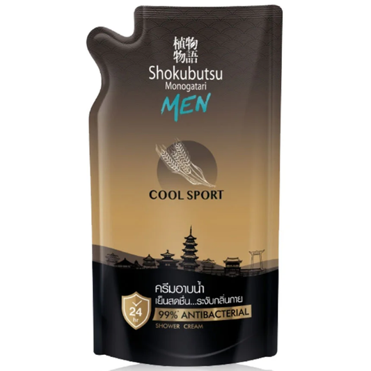 Shokubutsu - Monogatari Shower Cream For Men Cool Sport Refill 500ml.