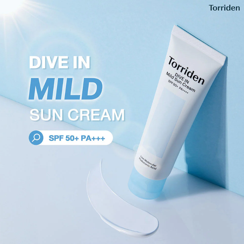 Torriden - Dive In Low Molecular Hyaluronic Acid Mild Sun Cream SPF50+ PA++++ 60ml.