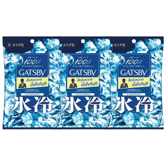 GATSBY - Ice-Type Bodypaper Ice Citrus 10 Sheets (Pack of 3)