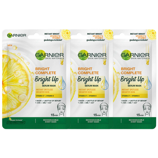 Garnier - Skin Naturals - Bright Complete Bright Up Serum Mask 28g. (Pack of 3)