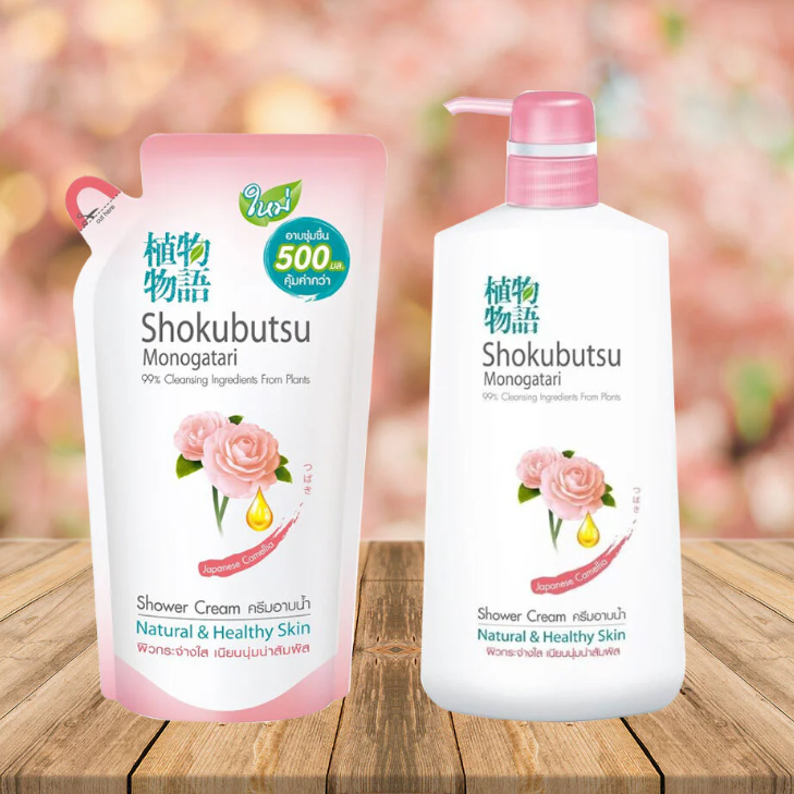 Shokubutsu - Monogatari Japanese Camellia Shower Cream Refill 500ml.
