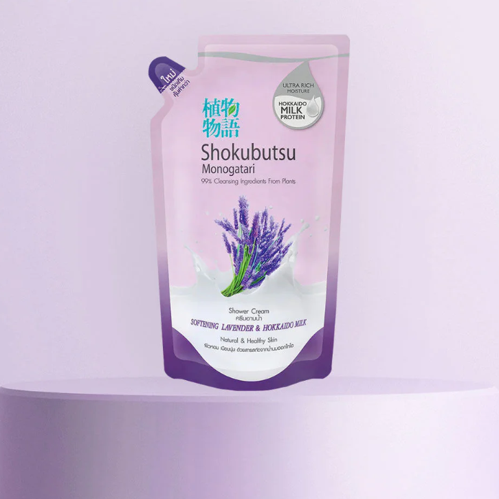 Shokubutsu - Monogatari Softening Lavender & Hokkaido Milk Refill 500ml.