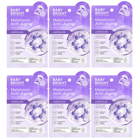 Baby Bright - Melatonin Anti-Aging Jelly Mask Sheet 25g. (Pack of 6)