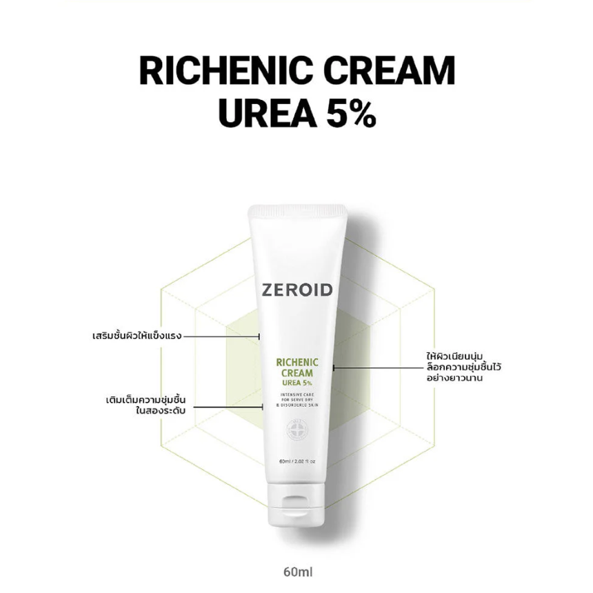 ZEROID - Richenic Cream Urea 5% 60ml.