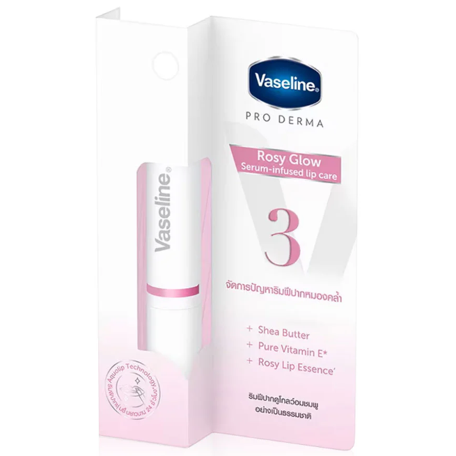 Vaseline - Pro Derma Lip Care Rosy Glow Serum Infused No.3 1.8g.