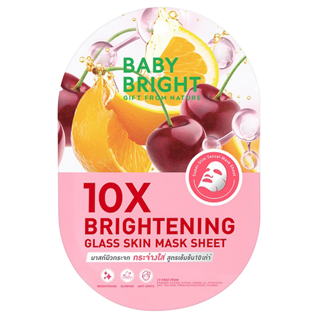 Baby Bright - 10X Brightening Glass Skin Mask Sheet 20g. (Pack of 6)