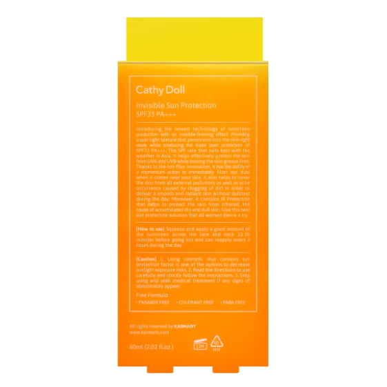 Cathy Doll - Invisible Sun Protection SPF33 PA+++ 60g.