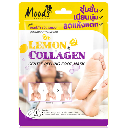 Moods Skin Care - Lemon & Collagen Gentle Peeling Foot Mask 1 Pair