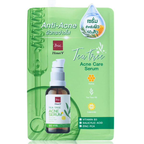 BSC - Honei V, Tea Tree Acne Care Serum 8g. (Pack of 3)