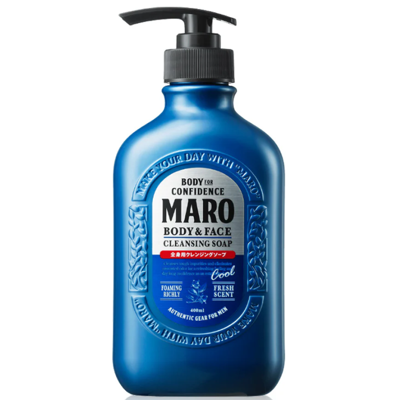 Maro - Body & Face Cleansing Soap Cool 400ml.