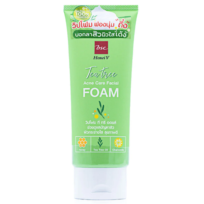 BSC - Honei V, Tea Tree Acne Care Facial Foam 100g.
