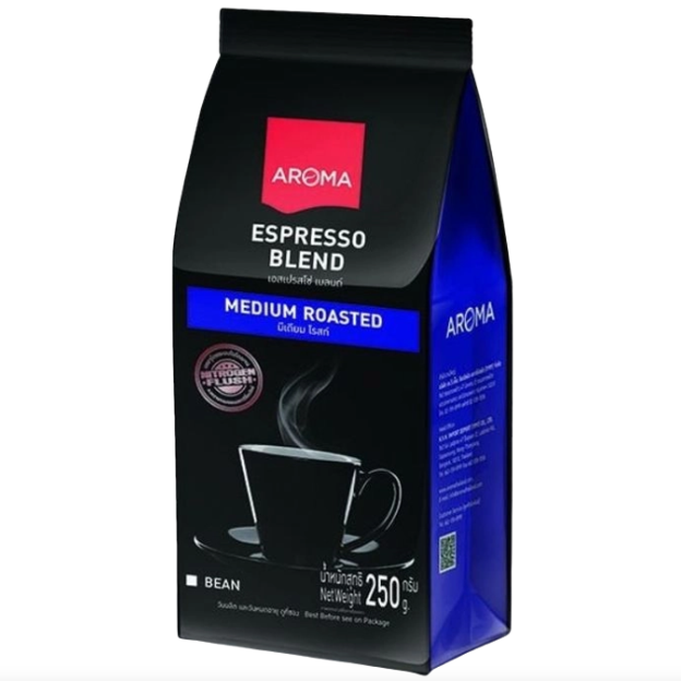 Aroma - Espresso Blend Medium Roasted Coffee Beans 250g.