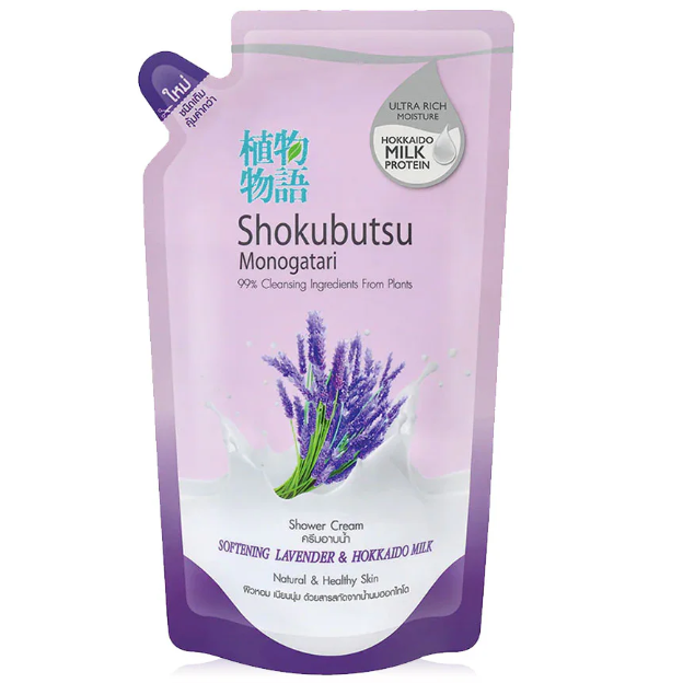 Shokubutsu - Monogatari Softening Lavender & Hokkaido Milk Refill 500ml.