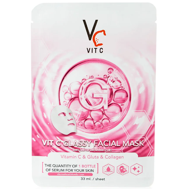 VIT C - Glassy Facial Mask 33ml. (Pack of 3)