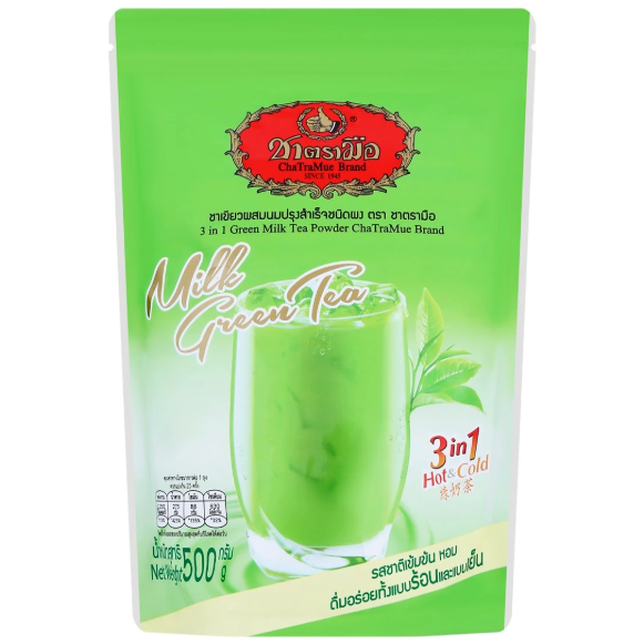 Cha Tra Mue - 3in1 Green Milk Tea Powder 500g.
