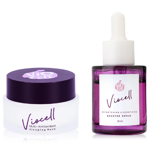Viocell - Bundle - Brightening & Smoothing Booster Serum 30ml. + Multi-Antioxidant Sleeping Mask 30g.