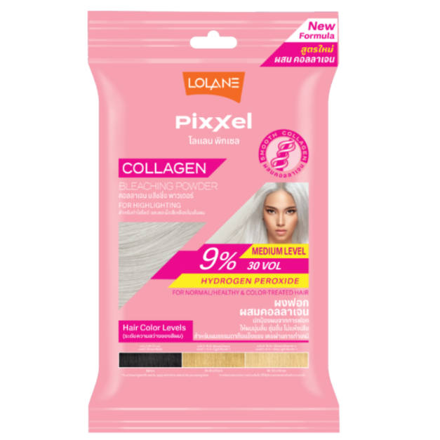 Lolane - Pixxel Collagen Bleaching Powder Medium Level 15g. (Pack of 3)