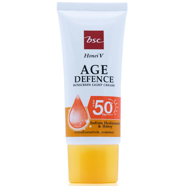 BSC - Honei V, Age Defence Sunscreen Light Cream SPF50+ PA++++ 30g.