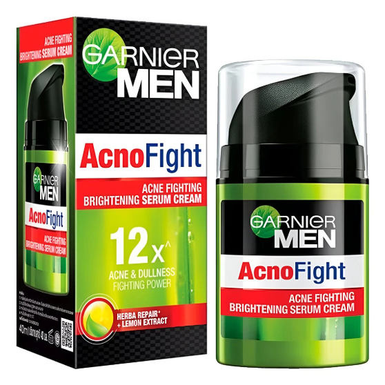 Garnier Men - Acno Fight - Acne Fighting Brightening Serum Cream 40 ml - Made in Indonesia