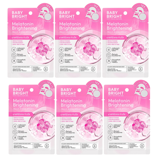 Baby Bright - Melatonin Brightening Jelly Mask Sheet 25g. (Pack of 6)