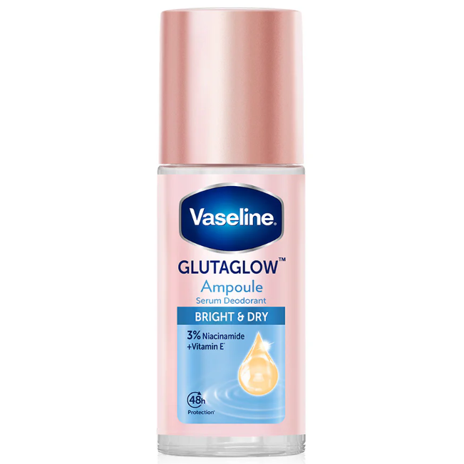 Vaseline - Roll-On Serum GlutaGlow Ampoule Deodorant, Bright and Dry 45ml.