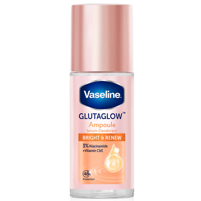 Vaseline - Roll-On Serum GlutaGlow Ampoule Deodorant, Bright and Renew 45ml.