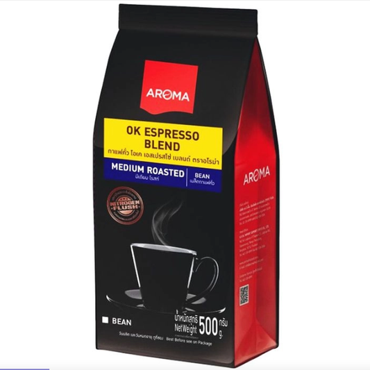 Aroma - Ok Espresso Blend Medium Roasted Coffee Beans 500g.