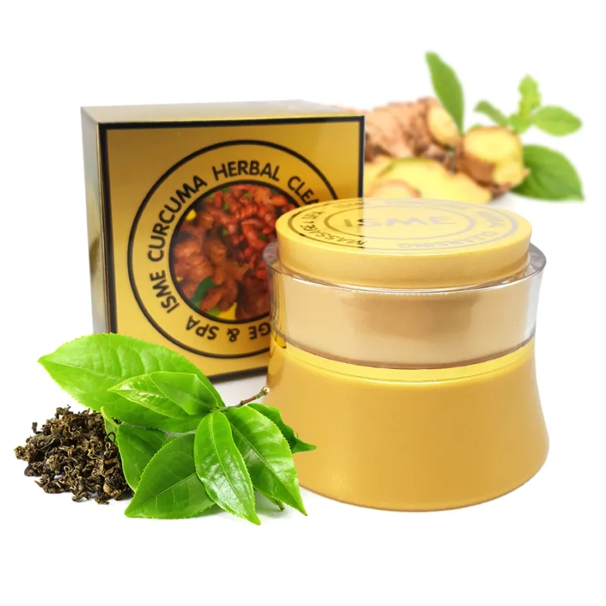 ISME - Curcuma Herbal Cleansing Massage & Spa with Green Tea Extract, Guava Extract and Phlai Oil 40g.