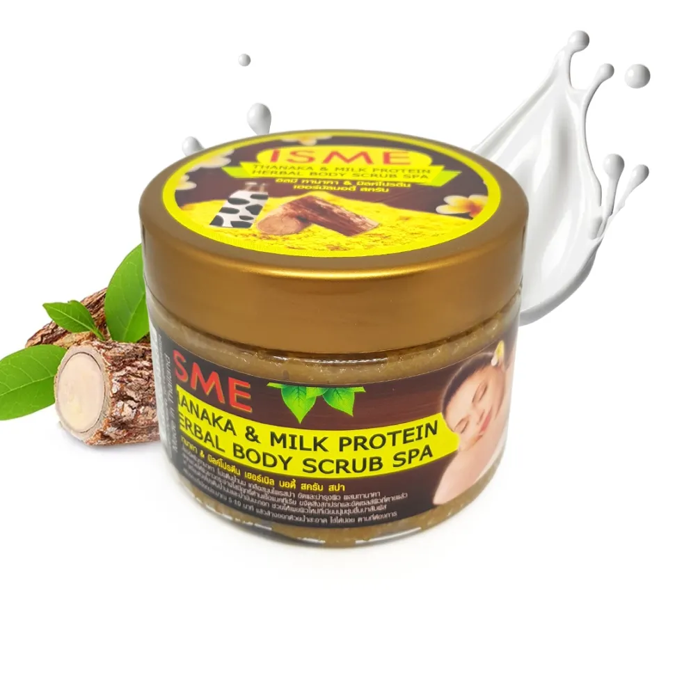ISME - Thanaka & Milk Protein Herbal Body Scrub Spa 350g.