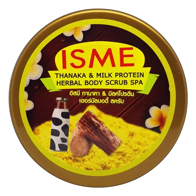 ISME - Thanaka & Milk Protein Herbal Body Scrub Spa 350g.