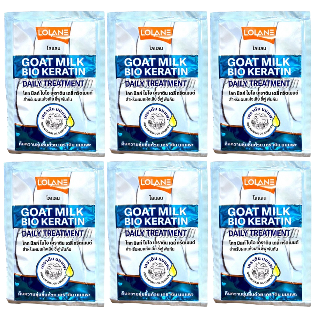 Lolane - Goat Milk Bio Keratin Daily Hair Treatment 30ml. (Pack of 6)