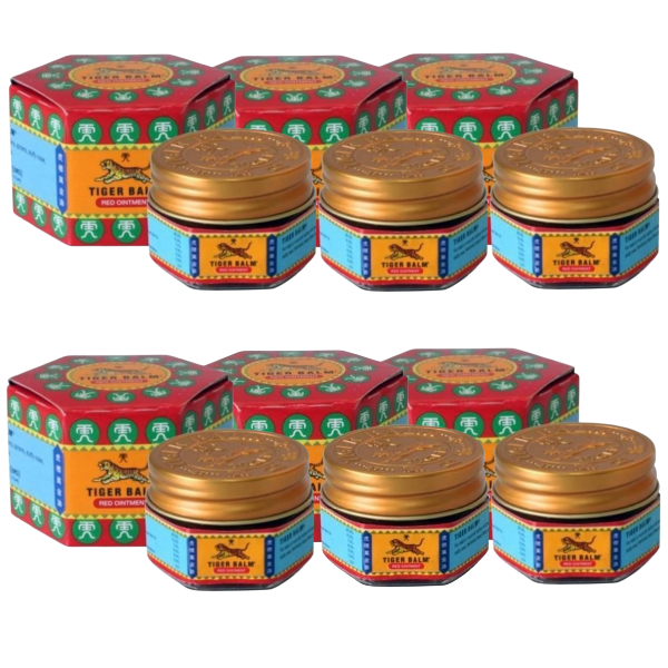 Tiger Balm - Red Ointment 10g. (Pack of 6)