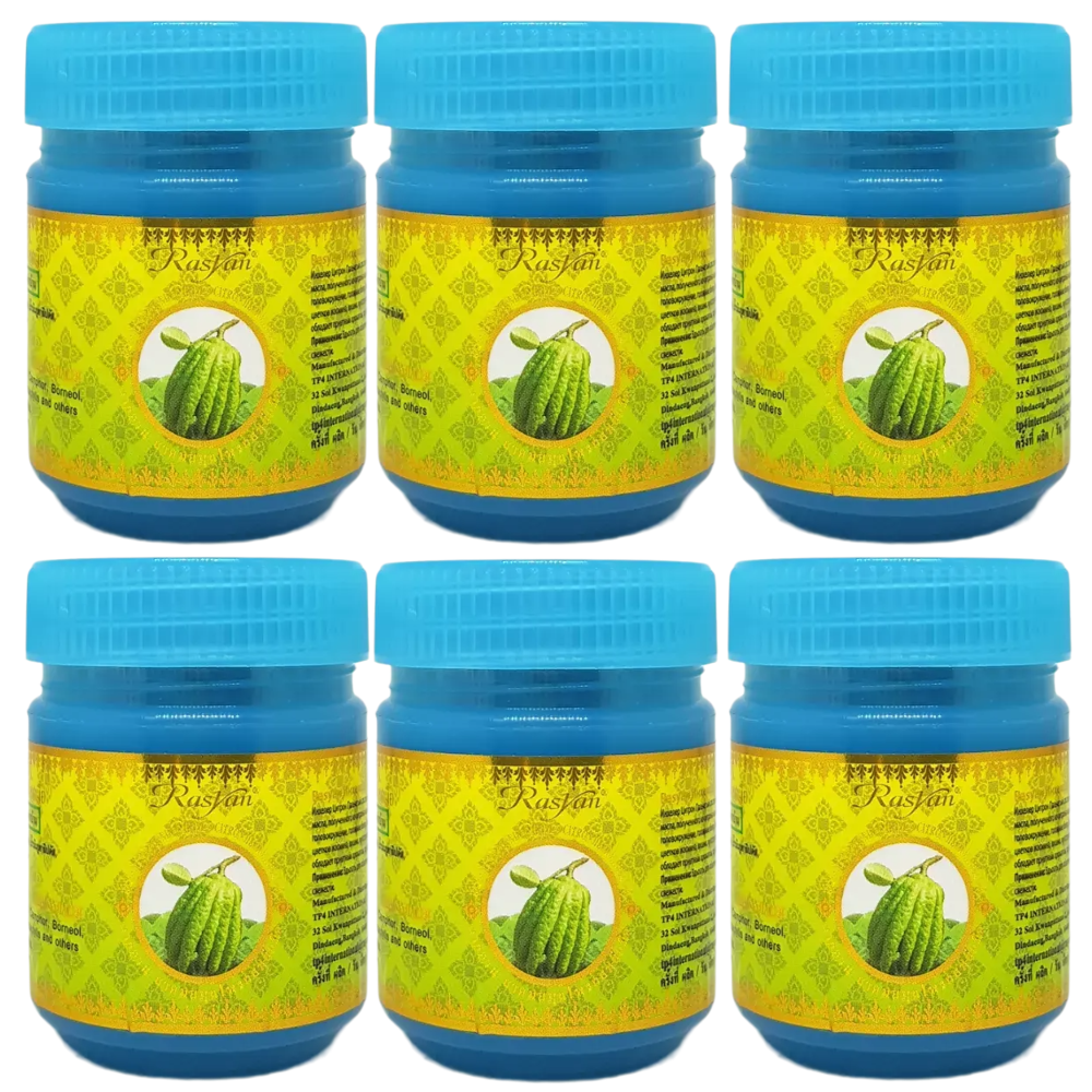 ISME - Fingered Citron Perfume, Thai Yadom Nasal Inhaler 10g. (Pack of 6)