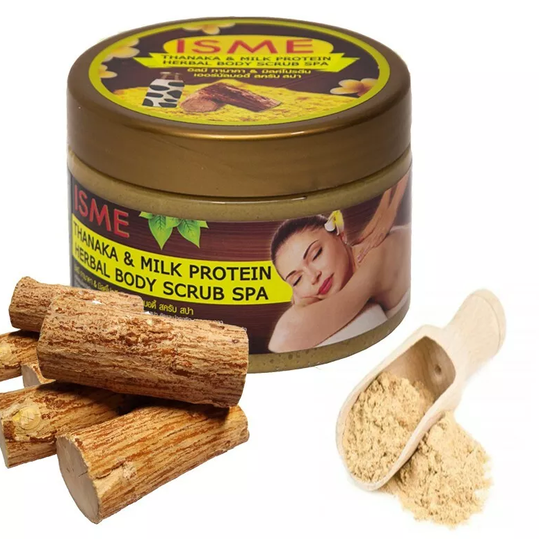 ISME - Thanaka & Milk Protein Herbal Body Scrub Spa 350g.