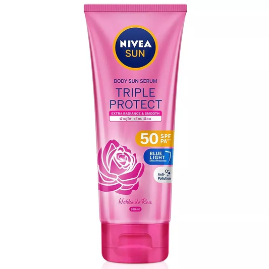 Nivea - Body Sun Serum - Extra Radiance and Smooth - Hokkaido Rose (SPF50) 180 ml.