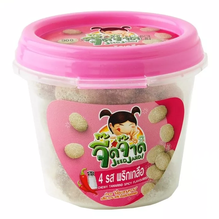 Jeedjad - Tamarind 4 Flavors with Chili and Salt 50 g. (Pack of 6)