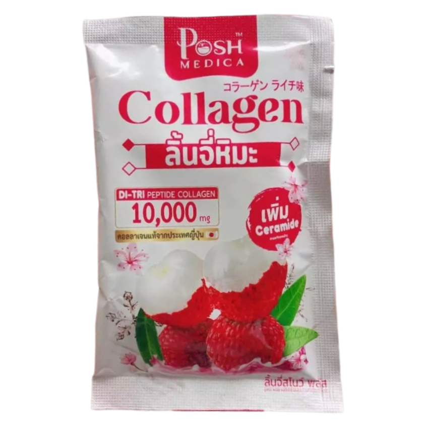 Posh Medica - Collagen Snow Lychee Flavor 18g. (Pack of 6 sachets)