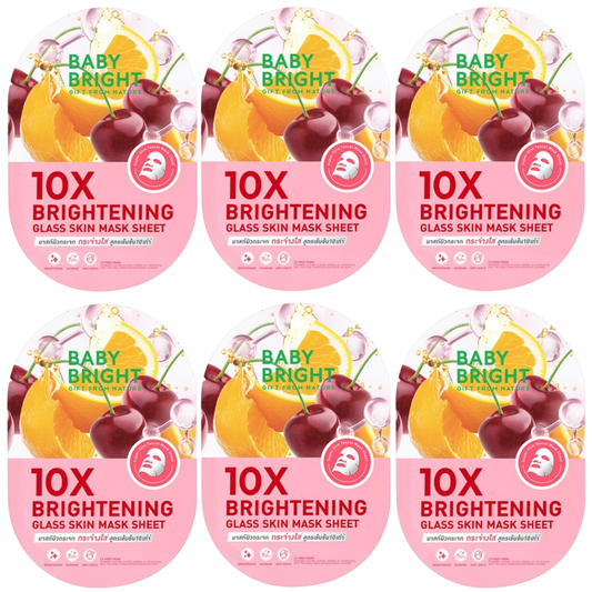 Baby Bright - 10X Brightening Glass Skin Mask Sheet 20g. (Pack of 6)