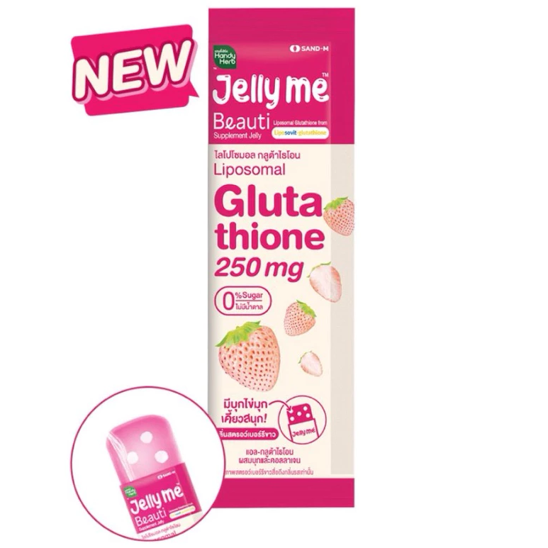 Handy Herb - Jelly Me Beauty, Gluta Collagen Konjac 30g., White Strawberry flavor (Pack of 12 sachets)