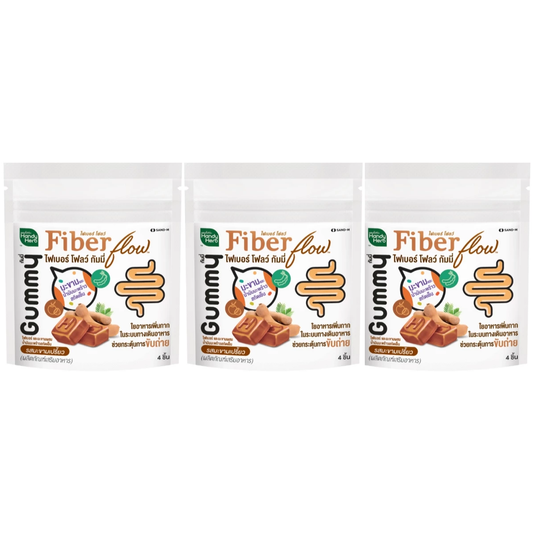 Handy Herb - Fiber Flow Gummy Jelly, Fiber, Tamarind and Cold-Pressed Coconut Oil, Sour Tamarind flavor (Pack of 3 sachets, 4 pcs. per sachet)