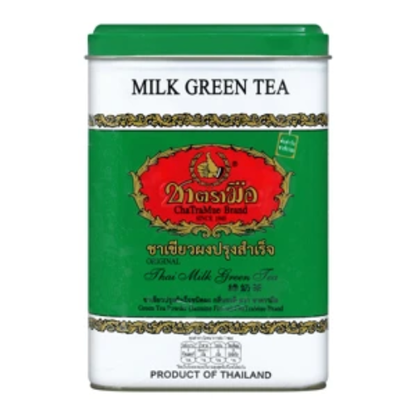 Cha Tra Mue - Thai Milk Green Tea, Green Label, Tin type 2.5g. (50 bags in a tin)