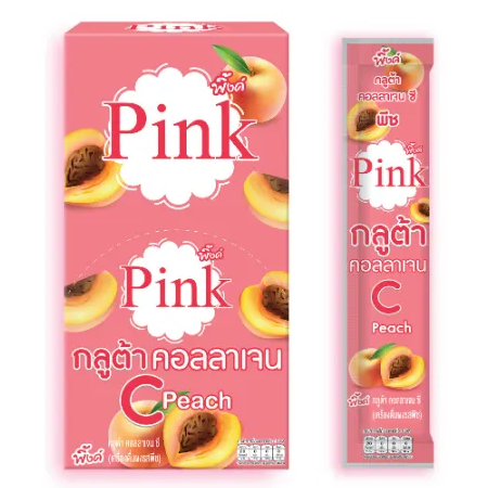 Pink - Gluta Collagen C Peach Flavor 5g. (Pack of 10 sachets)