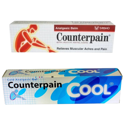 Counterpain - Warming Analgetic Gel 120g and Cool Cold Analgetic Balm 120g (Pack of 2) - Made in Thailand