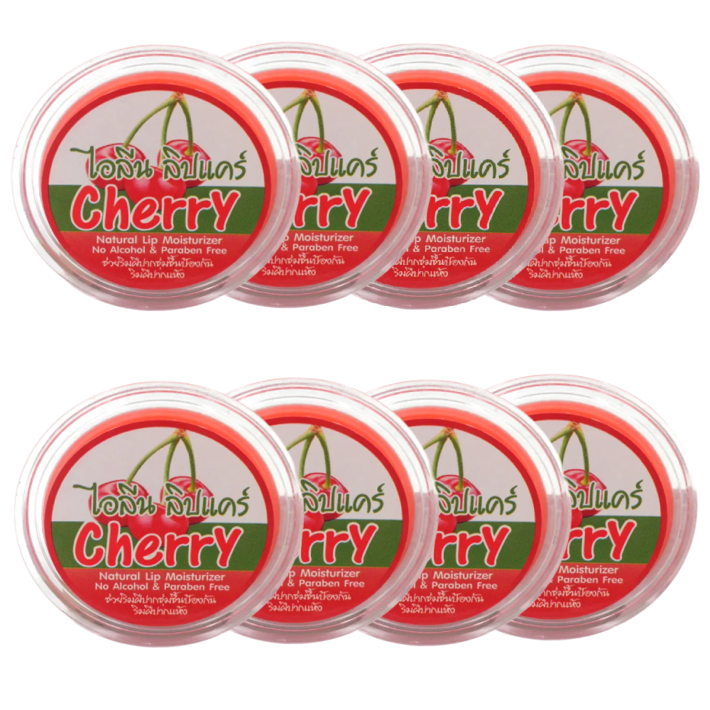 iLene - Cherry Natural Lip Care Balm Moisturiser 10g. (Pack of 8)