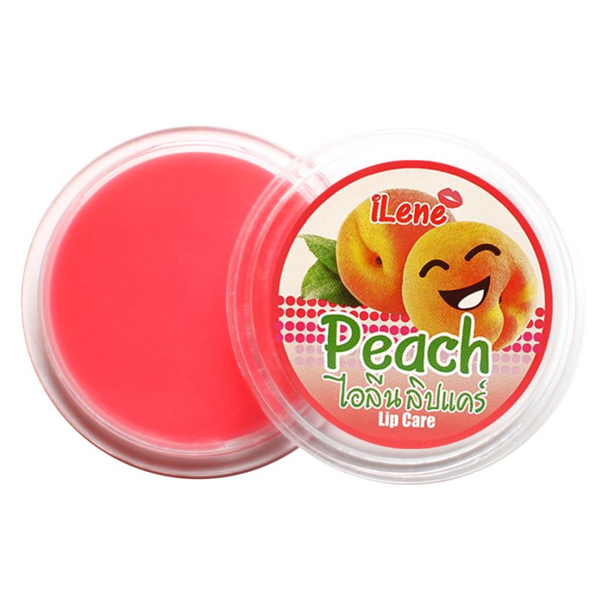 iLene - Peach Natural Lip Care Balm Moisturiser 10g. (Pack of 8)