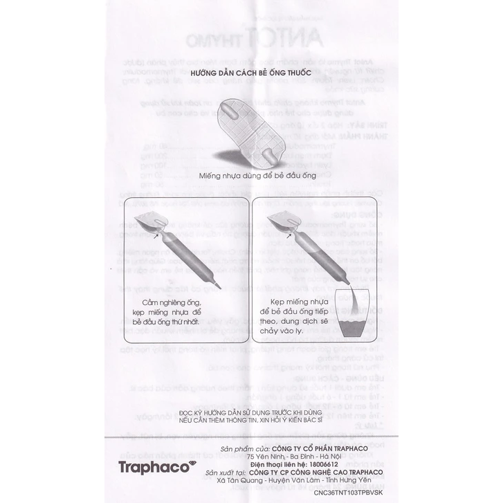 Traphaco - Antot Thymo - Liquid Tonic for Child Immunity Boost, Appetite Tăng Sức Đề Kháng & Kid's Growth (20 Oral Tubes)