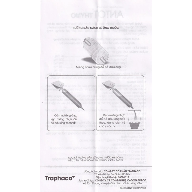Traphaco - Antot Thymo - Liquid Tonic for Child Immunity Boost, Appetite Tăng Sức Đề Kháng & Kid's Growth (20 Oral Tubes)